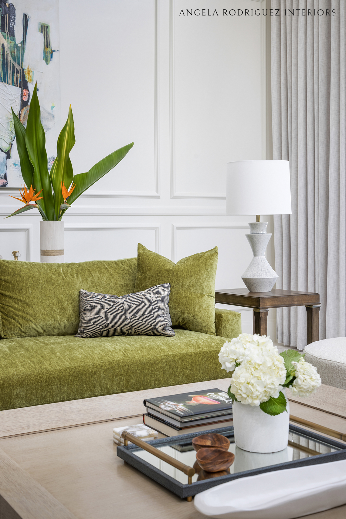 Curated style living room by Angela Rodriguez Interiors