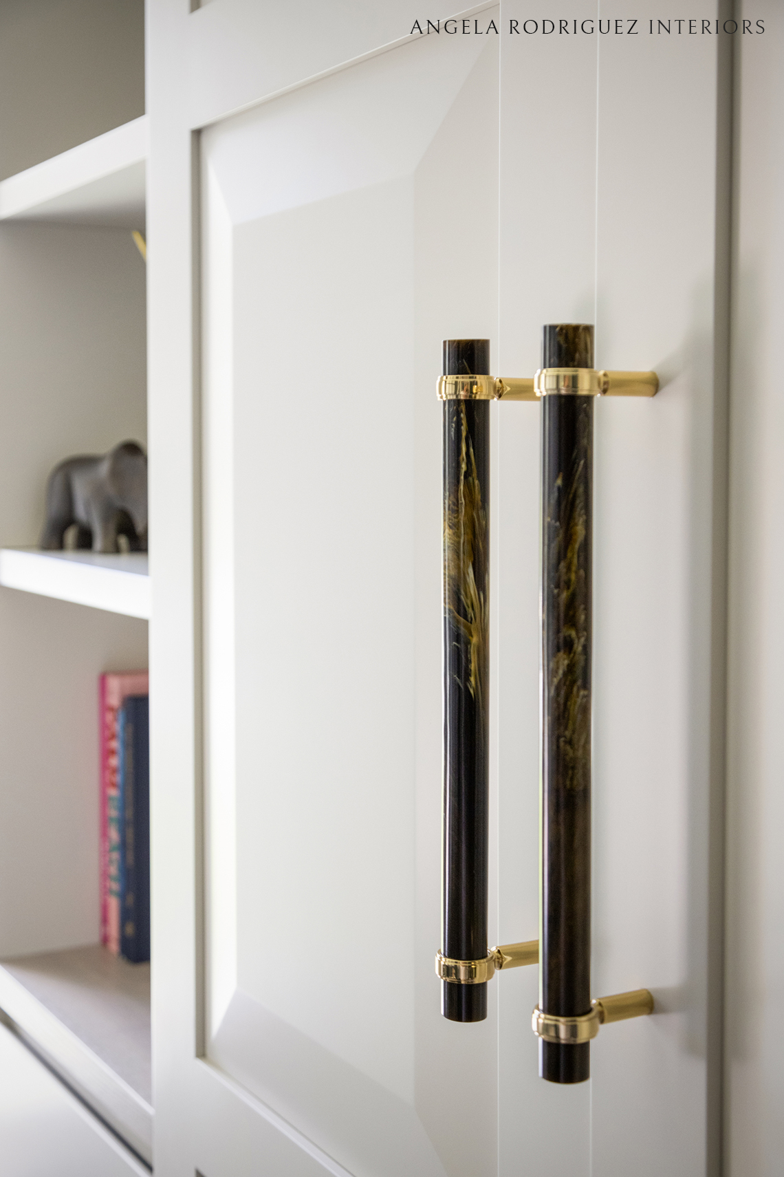 Close up of designer cabinetry hardware