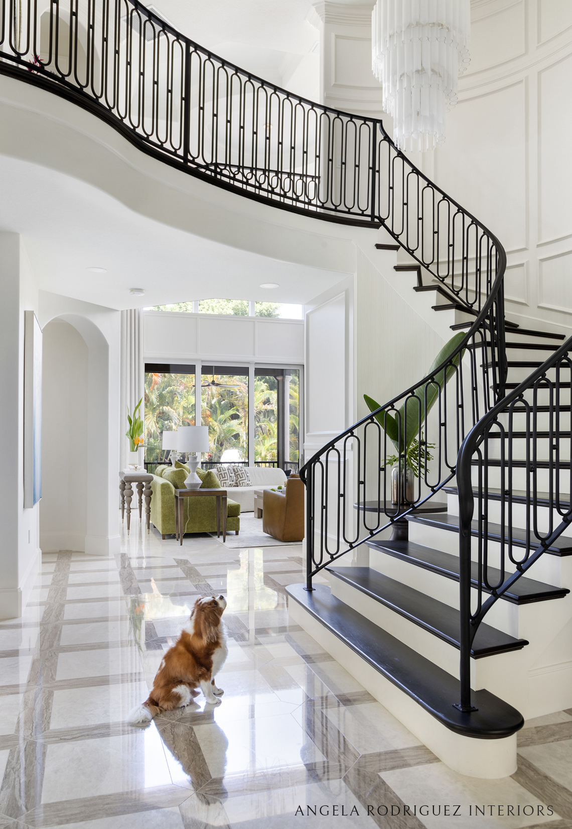 Grand foyer design by Angela Rodriguez Interiors