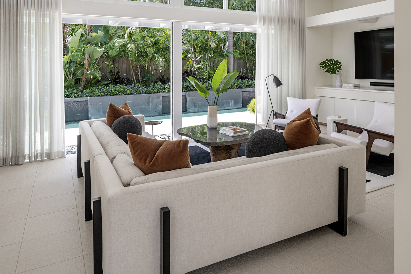 Modern sectional sofa in a living room