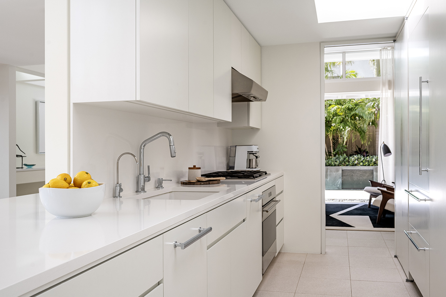 White galley kitchen