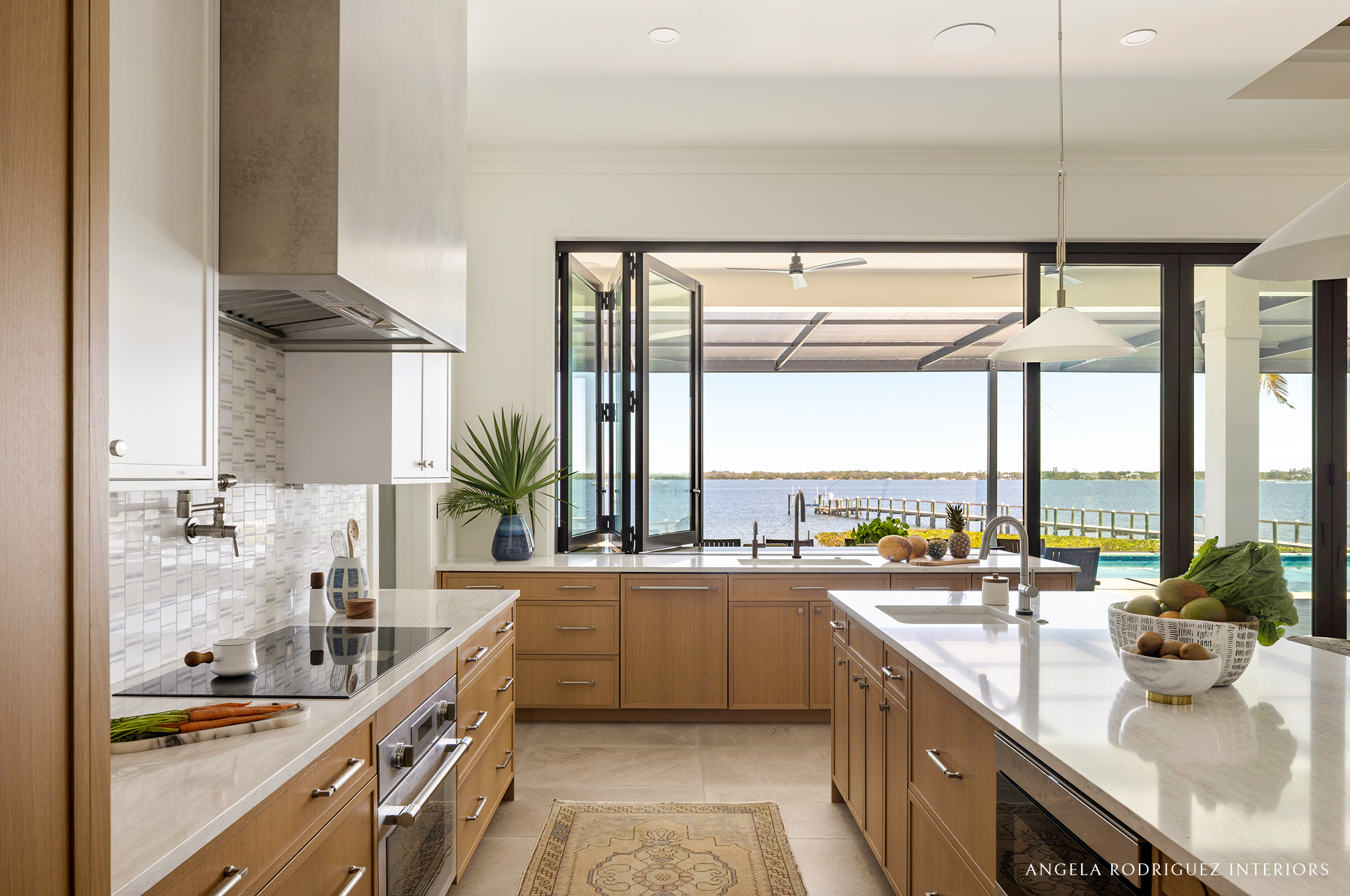 Kitchen with pass through to patio