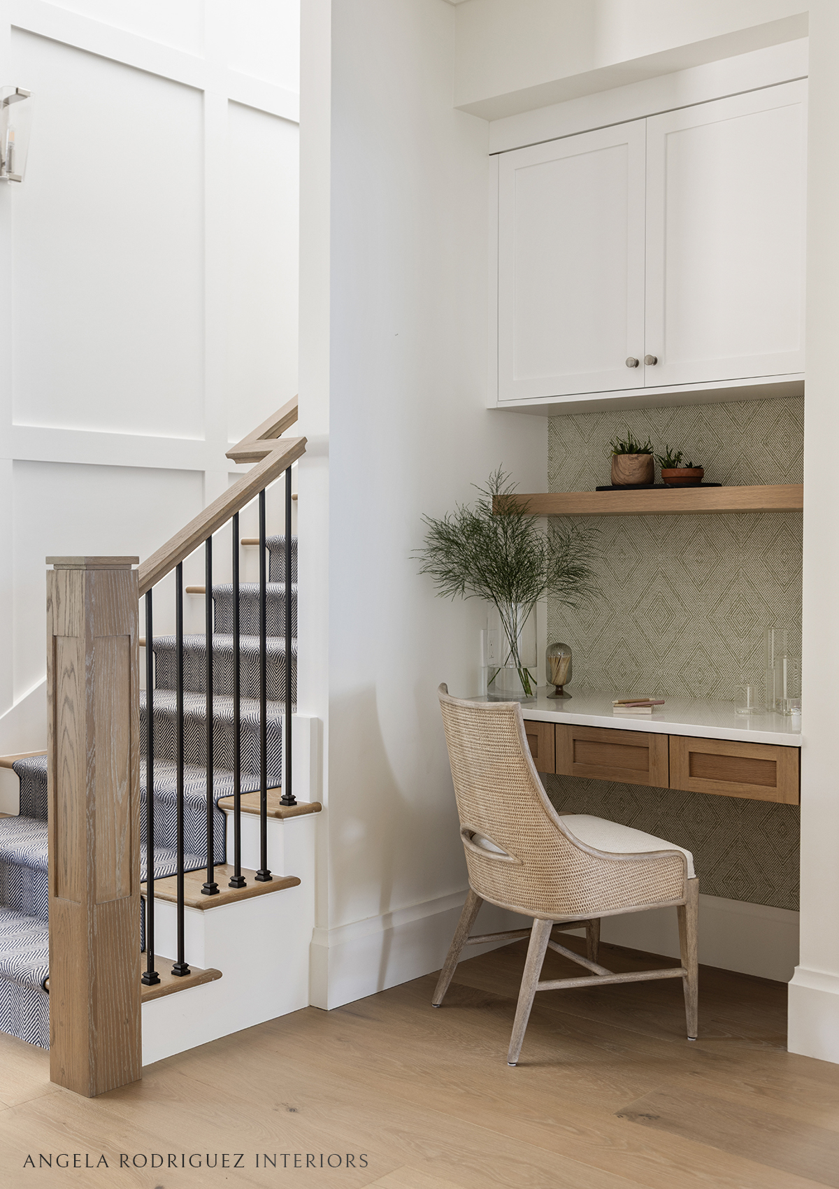 Built in desk beside a stair