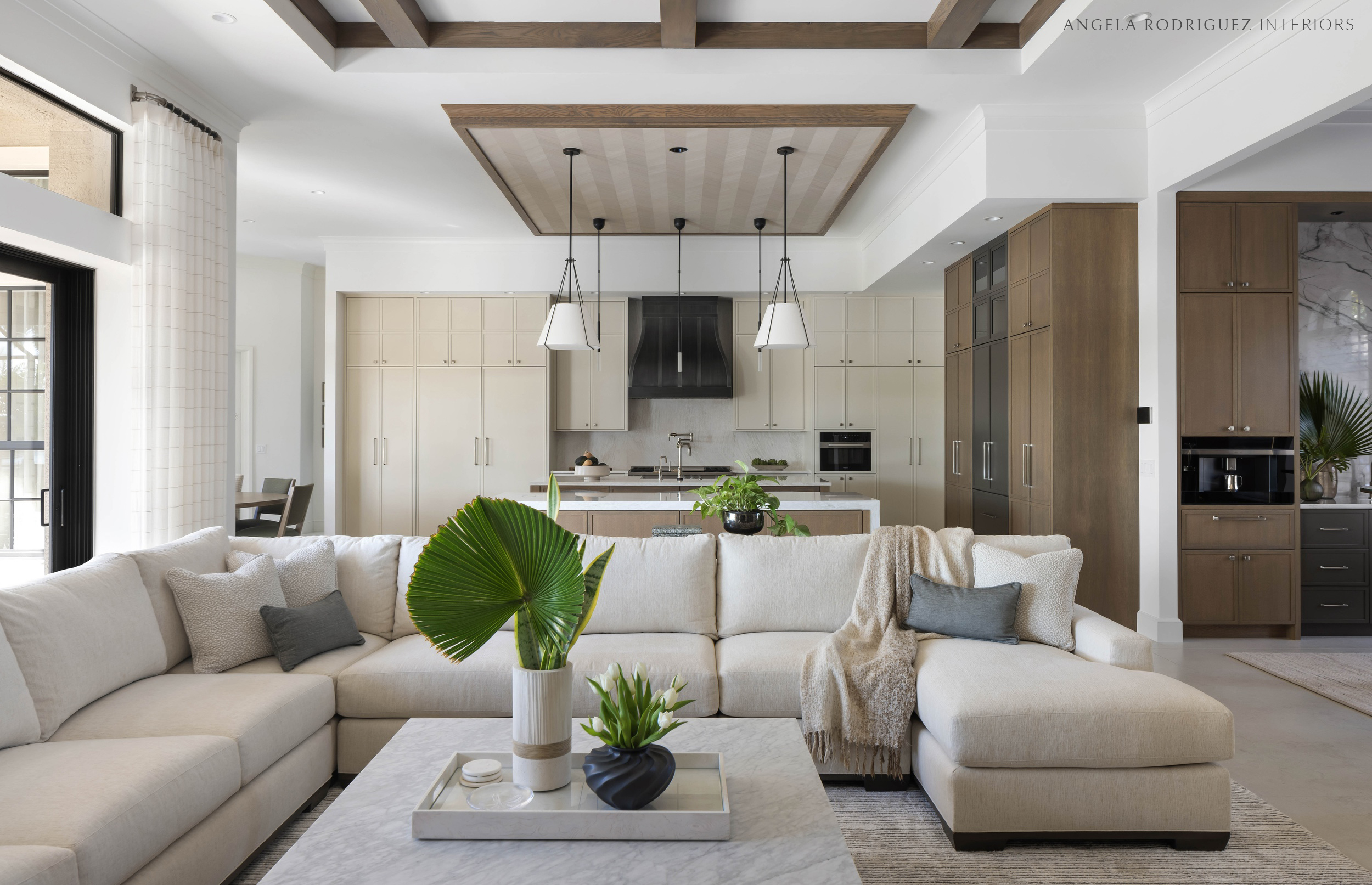Renovated living room and kitchen